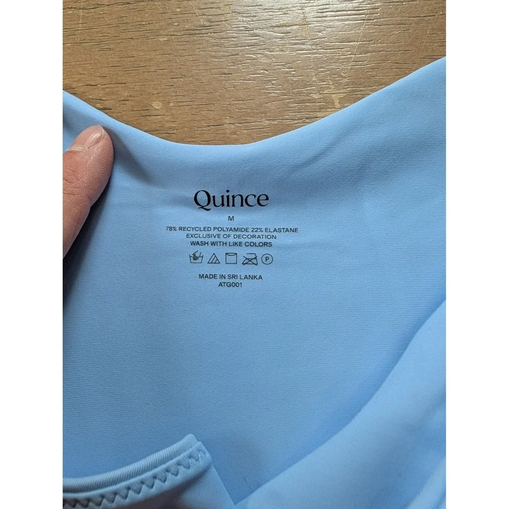 Quince Womens Light Blue High Cut Bikini Bottom Swimwear Size Medium New beach